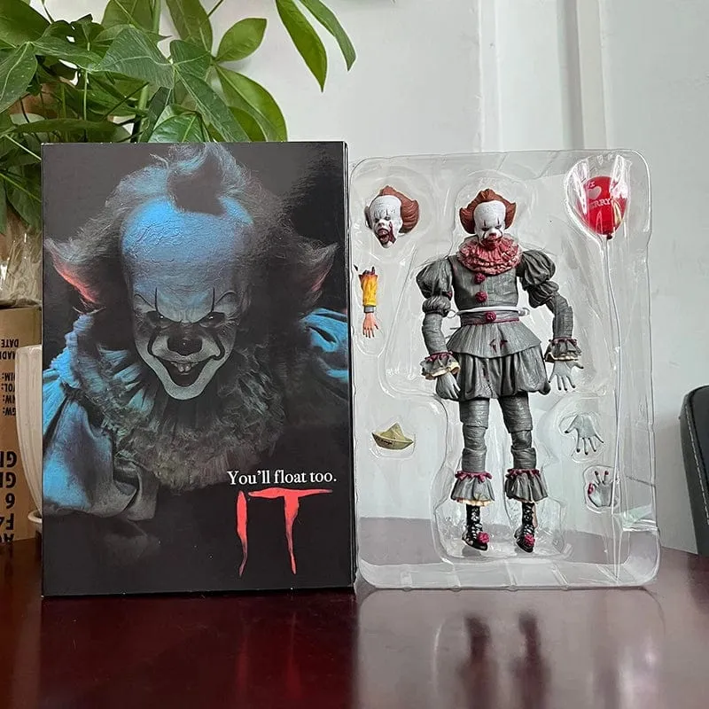 NECA Pennywise Joker Action Figur Spielzeug Puppe Horror Halloween Weihnachten Geschenk 18cm Bücherregal Ornament