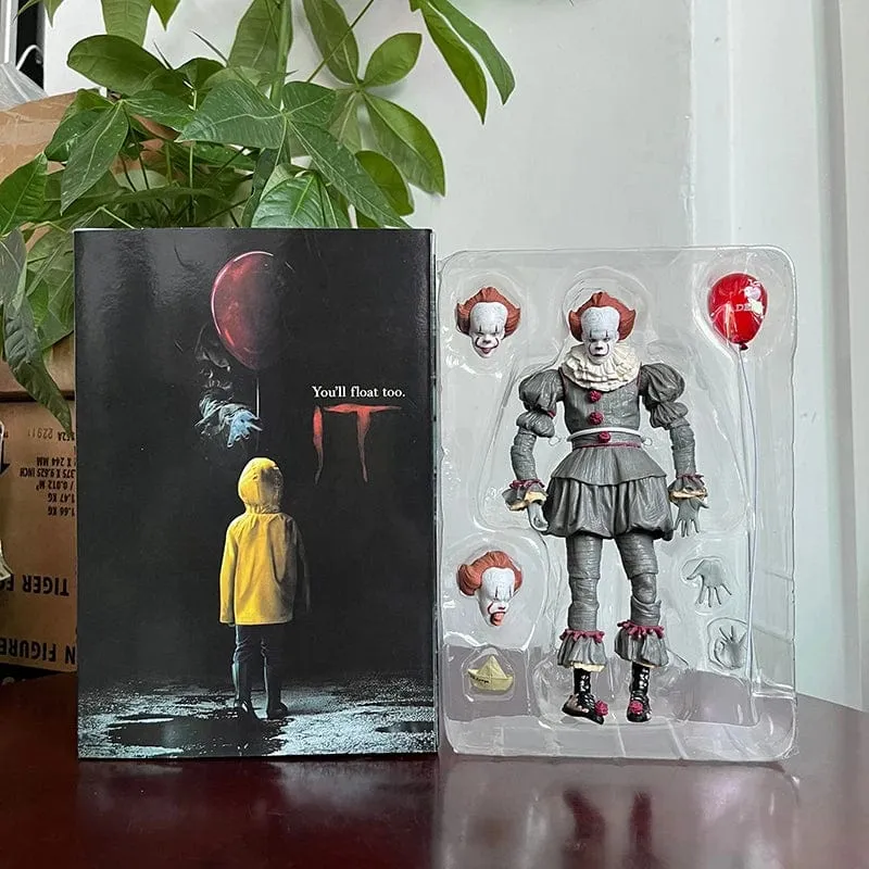NECA Pennywise Joker Action Figur Spielzeug Puppe Horror Halloween Weihnachten Geschenk 18cm Bücherregal Ornament