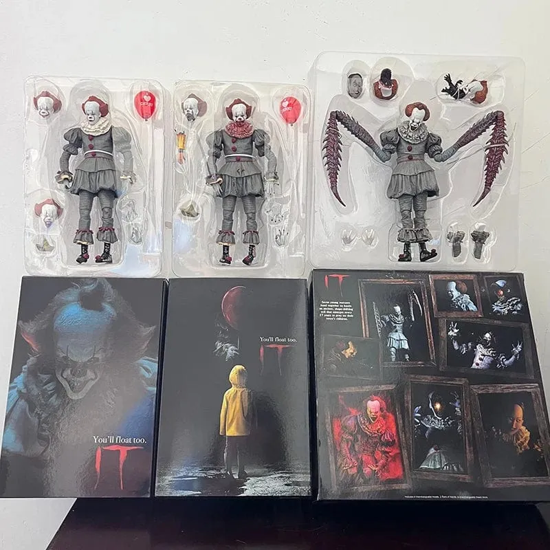 NECA Pennywise Joker Action Figur Spielzeug Puppe Horror Halloween Weihnachten Geschenk 18cm Bücherregal Ornament
