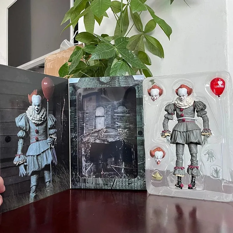 NECA Pennywise Joker Action Figur Spielzeug Puppe Horror Halloween Weihnachten Geschenk 18cm Bücherregal Ornament