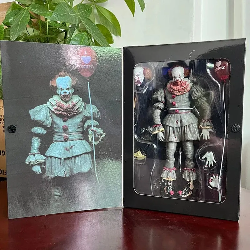 NECA Pennywise Joker Action Figur Spielzeug Puppe Horror Halloween Weihnachten Geschenk 18cm Bücherregal Ornament