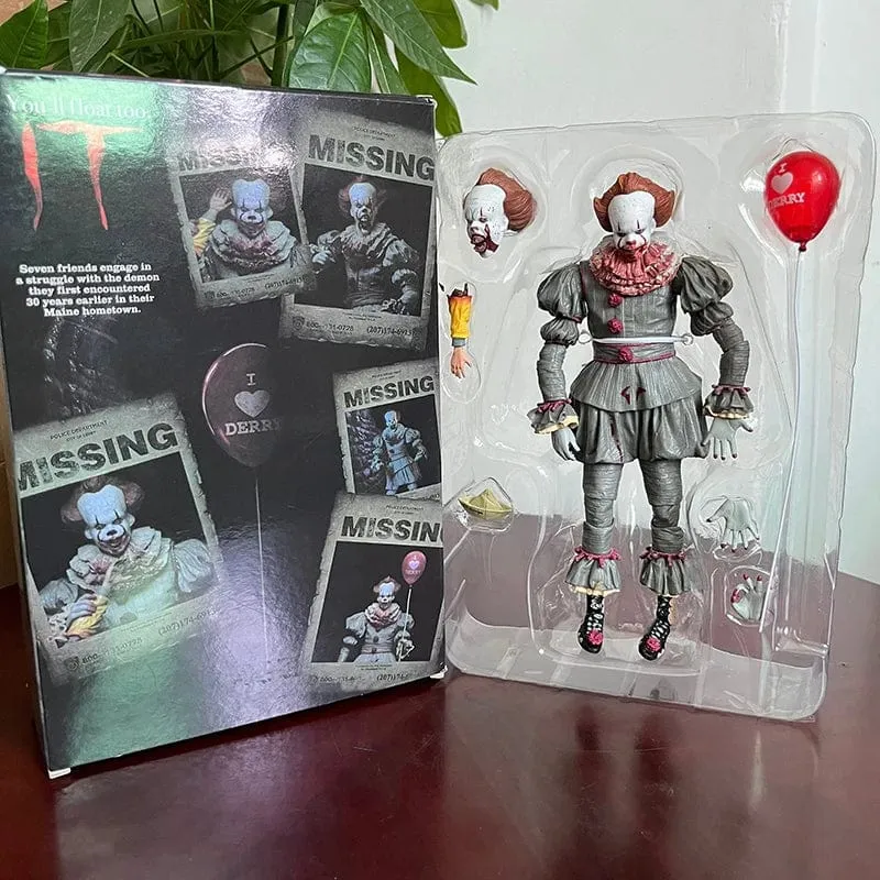 NECA Pennywise Joker Action Figur Spielzeug Puppe Horror Halloween Weihnachten Geschenk 18cm Bücherregal Ornament