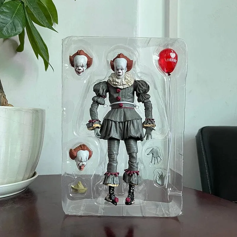 NECA Pennywise Joker Action Figur Spielzeug Puppe Horror Halloween Weihnachten Geschenk 18cm Bücherregal Ornament