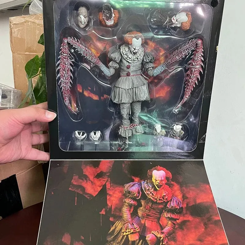 NECA Pennywise Joker Action Figur Spielzeug Puppe Horror Halloween Weihnachten Geschenk 18cm Bücherregal Ornament
