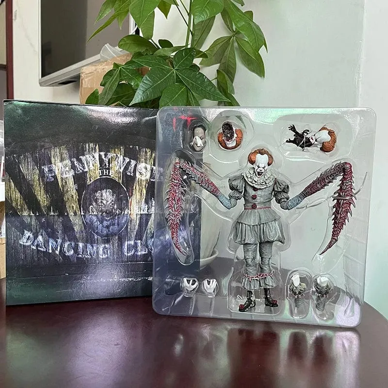 NECA Pennywise Joker Action Figur Spielzeug Puppe Horror Halloween Weihnachten Geschenk 18cm Bücherregal Ornament