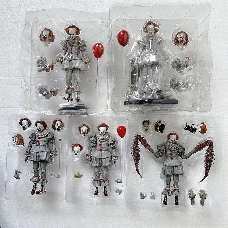 NECA Pennywise Joker Action Figur Spielzeug Puppe Horror Halloween Weihnachten Geschenk 18cm Bücherregal Ornament