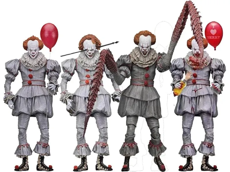 NECA Pennywise Joker Action Figur Spielzeug Puppe Horror Halloween Weihnachten Geschenk 18cm Bücherregal Ornament