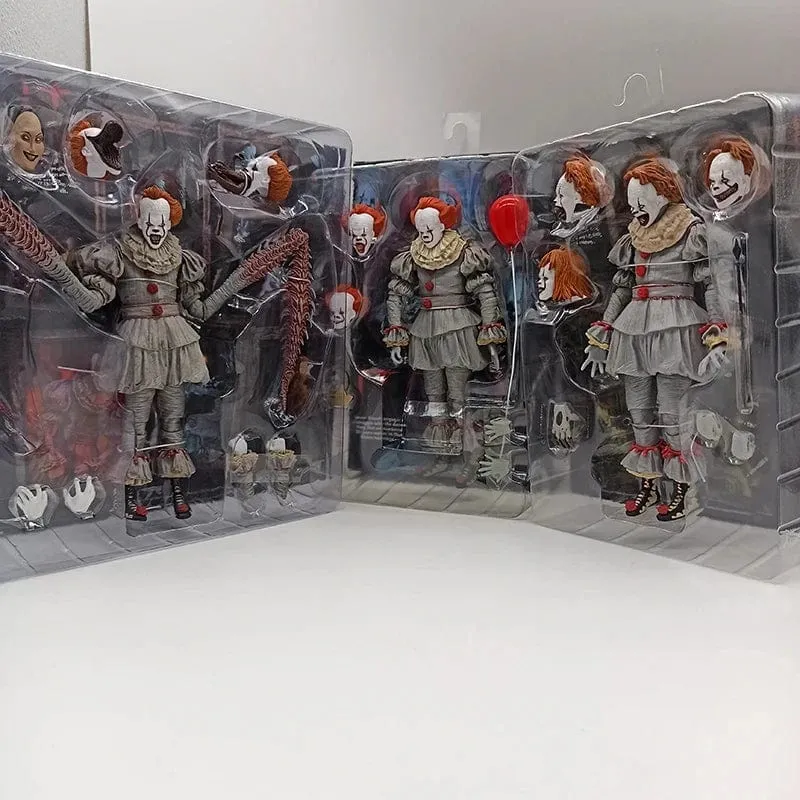 NECA Pennywise Joker Action Figur Spielzeug Puppe Horror Halloween Weihnachten Geschenk 18cm Bücherregal Ornament