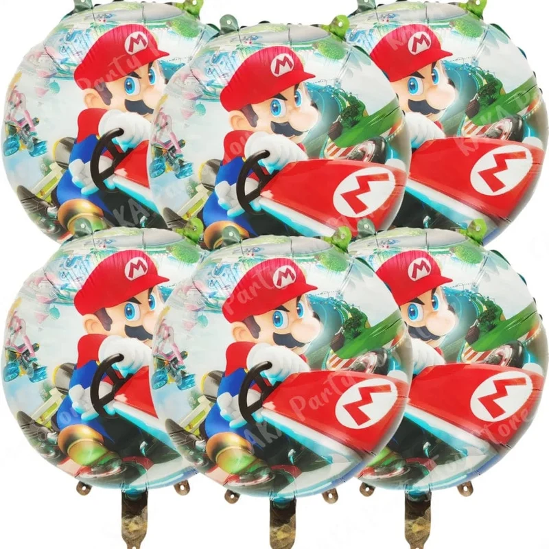 6 Stücke 18 Zoll Super Mario Bros Folienballon Set Kindergeburtstag Party Dekoration Babyparty Aufblasbare Jungen Spielzeug Geschenke Globos