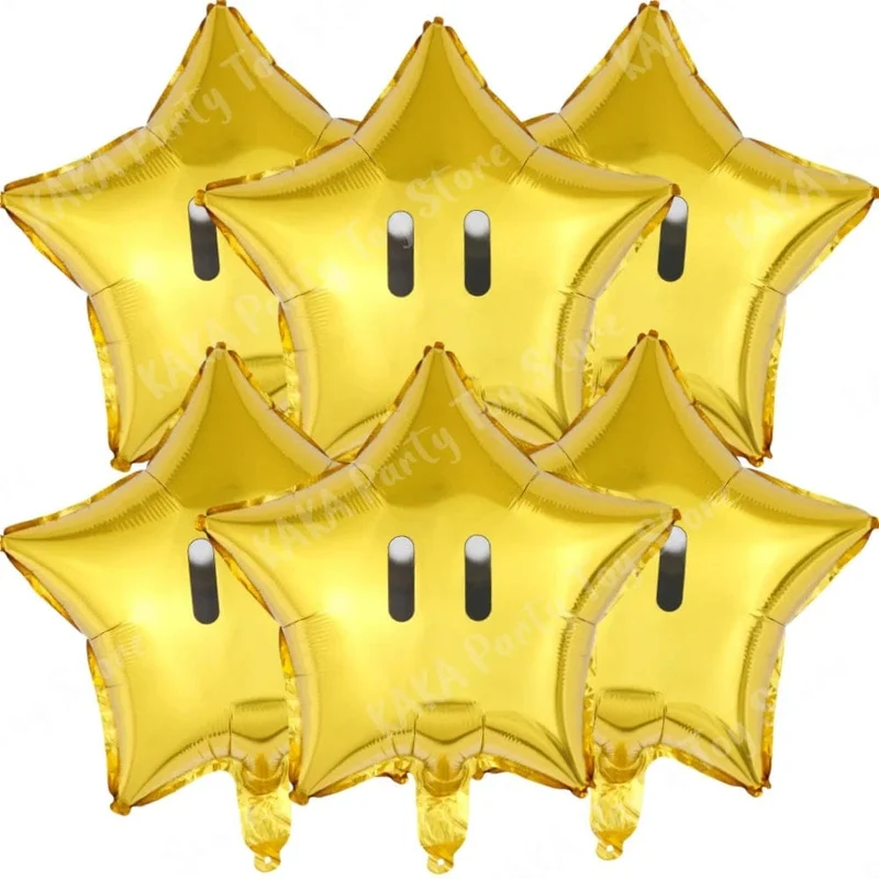 6 Stücke 18 Zoll Super Mario Bros Folienballon Set Kindergeburtstag Party Dekoration Babyparty Aufblasbare Jungen Spielzeug Geschenke Globos