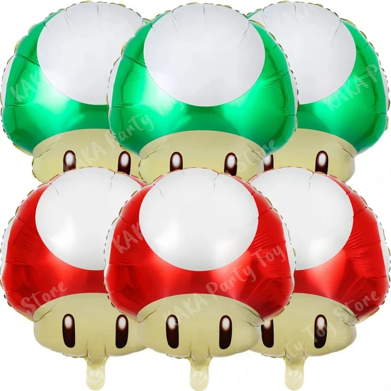 6 Stücke 18 Zoll Super Mario Bros Folienballon Set Kindergeburtstag Party Dekoration Babyparty Aufblasbare Jungen Spielzeug Geschenke Globos