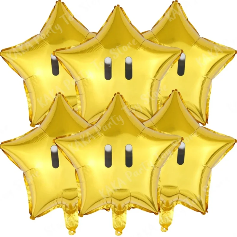 6 Stücke 18 Zoll Super Mario Bros Folienballon Set Kindergeburtstag Party Dekoration Babyparty Aufblasbare Jungen Spielzeug Geschenke Globos