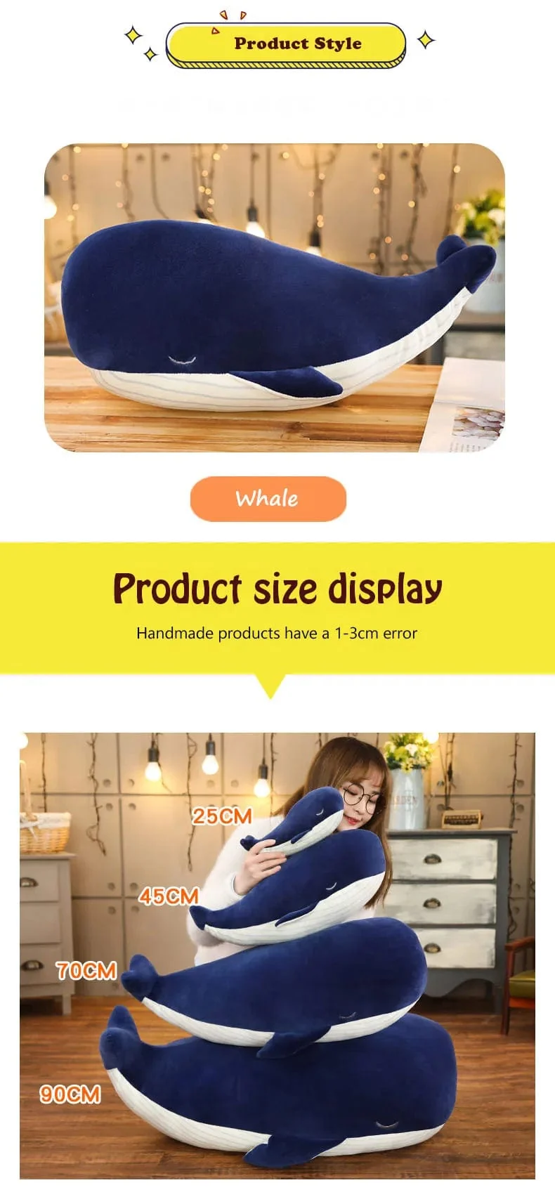 25 cm Cartoon Weiche Kleine Blauwal Plüsch Spielzeug Gefüllte Meerestiere Kissen Schöne Fische Delphin Puppen für Mädchen Kinder Geburtstag Geschenk