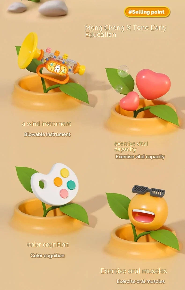 Kleines Kaninchenhorn Kinderspielzeug, Baby bläst Cartoon-Mundharmonika-Pfeife Musikinstrument