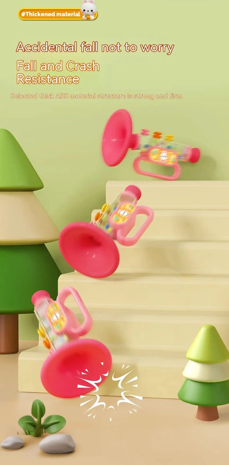 Kleines Kaninchenhorn Kinderspielzeug, Baby bläst Cartoon-Mundharmonika-Pfeife Musikinstrument