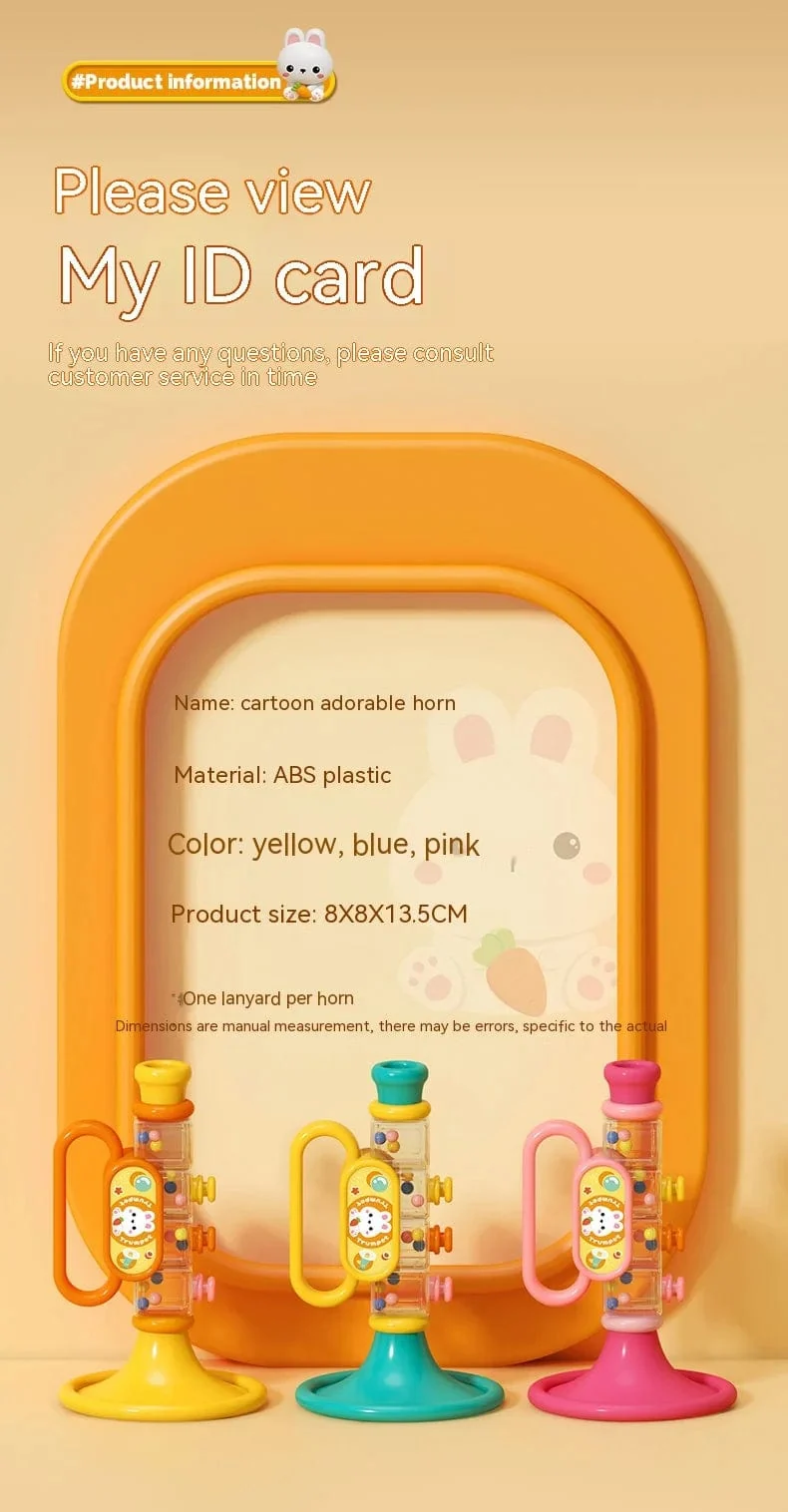 Kleines Kaninchenhorn Kinderspielzeug, Baby bläst Cartoon-Mundharmonika-Pfeife Musikinstrument