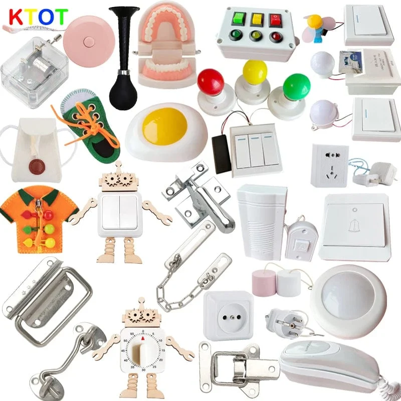 DIY Busy Board Zubehör Montessori Bildung Holzspielzeug Kognitive Ausbildung Kleinkind Frühe Bildung Fähigkeiten Lernen Holzspiel
