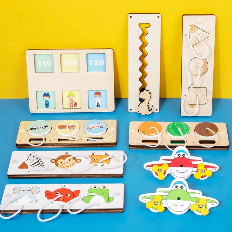 DIY Busy Board Zubehör Montessori Bildung Holzspielzeug Kognitive Ausbildung Kleinkind Frühe Bildung Fähigkeiten Lernen Holzspiel