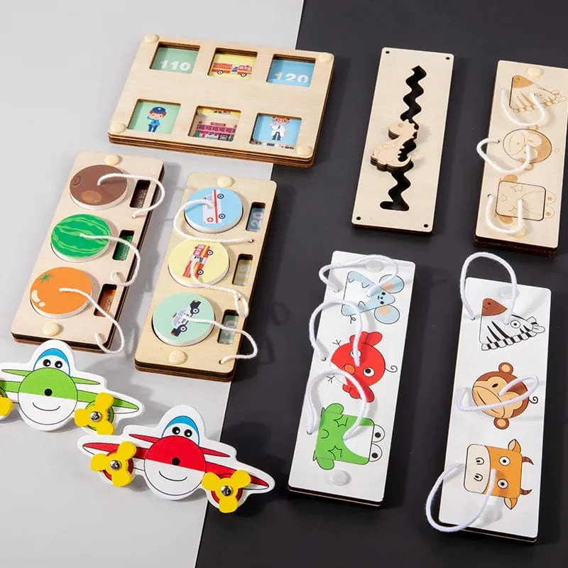 DIY Busy Board Zubehör Montessori Bildung Holzspielzeug Kognitive Ausbildung Kleinkind Frühe Bildung Fähigkeiten Lernen Holzspiel