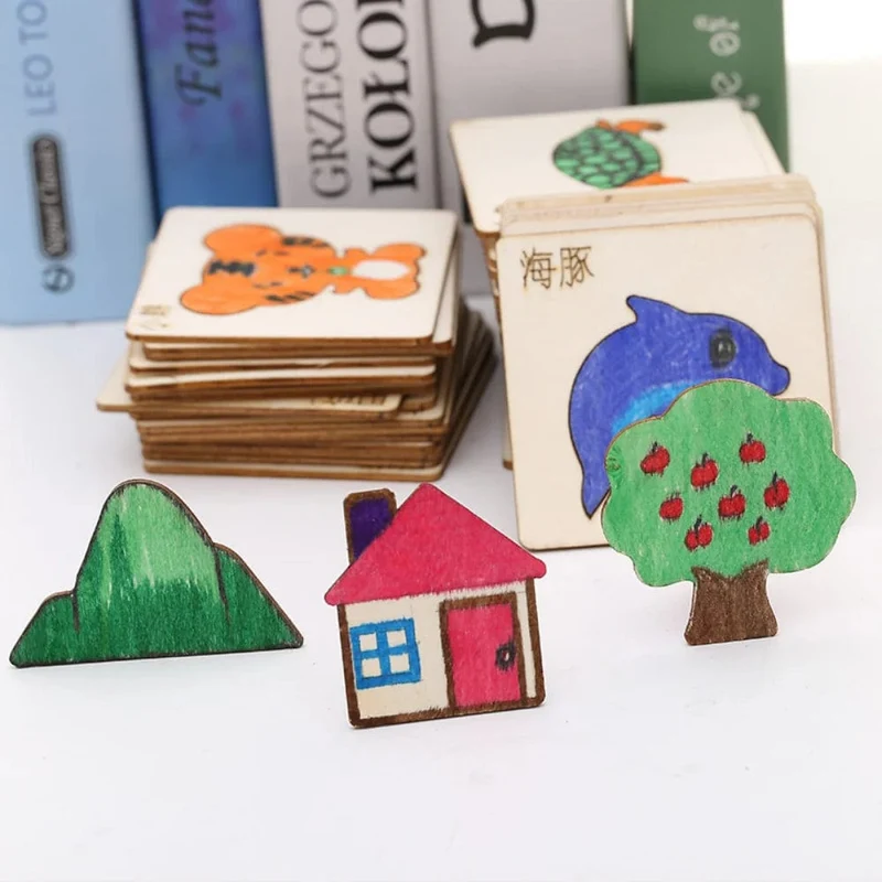 20 stücke Montessori Kinder Zeichnung Spielzeug Holz DIY Malerei Vorlage Schablonen Lernen Pädagogisches Spielzeug für Kinder Holz Spielzeug Geschenk