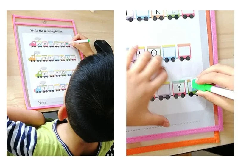 10 Stücke Transparent Trockenen Pinsel Tasche Kinder Handwerk Reißbrett Malerei Doodle Färbung Lernen Pädagogisches Spielzeug Für Kinder Geschenk