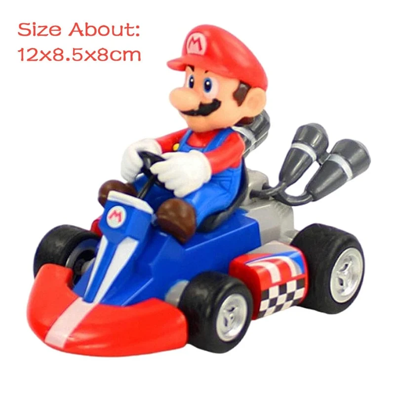 Super Mario Pull Back Auto Grün Yoshi Donkey Kong Bowser Luigi Toad Prinzessin Peach Action Figur Spielzeug Anime Spiel Puppe Kind Geschenke