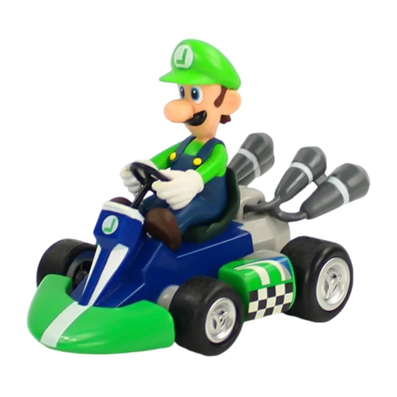 Super Mario Pull Back Auto Grün Yoshi Donkey Kong Bowser Luigi Toad Prinzessin Peach Action Figur Spielzeug Anime Spiel Puppe Kind Geschenke