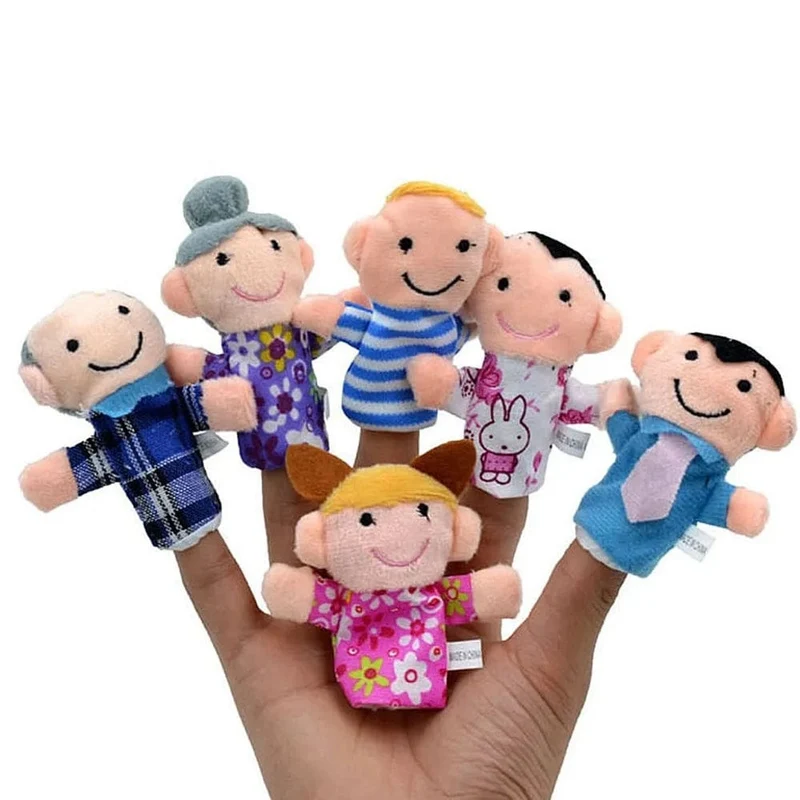 6-12 Stücke Baby Plüschtier Cartoon Tier Familie Fingerpuppe Rollenspiel Geschichtenerzählen Stoffpuppe Lernspielzeug für Kinder