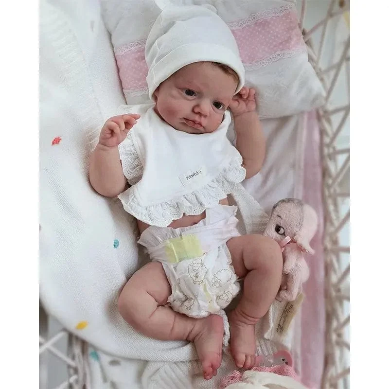 20 Zoll bereits bemaltes Reborn Baby Kit LouLou Awake mit Haaren und Wimpern, 3D bemalte Haut, unmontierte DIY handgefertigte Puppenteile