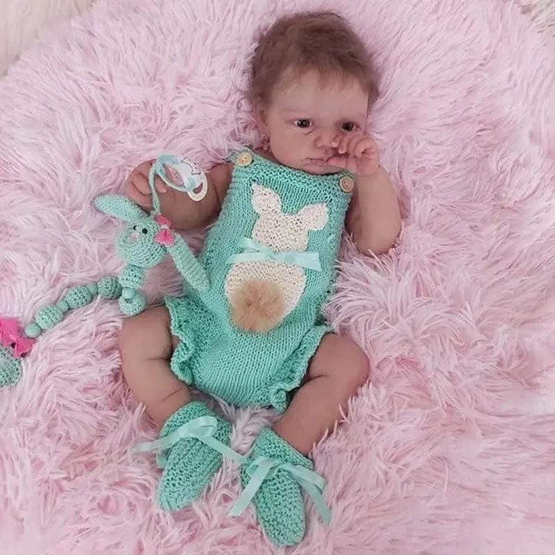 20 Zoll bereits bemaltes Reborn Baby Kit LouLou Awake mit Haaren und Wimpern, 3D bemalte Haut, unmontierte DIY handgefertigte Puppenteile