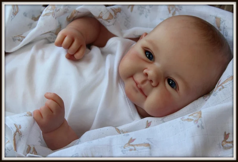 49 cm Reborn Babypuppen, süßes Gesicht, lebensecht, Real Touch, Reborn Juliette, 3D-Haut, mehrere Schichten mit handbemaltem Haar, Bebe-Puppe