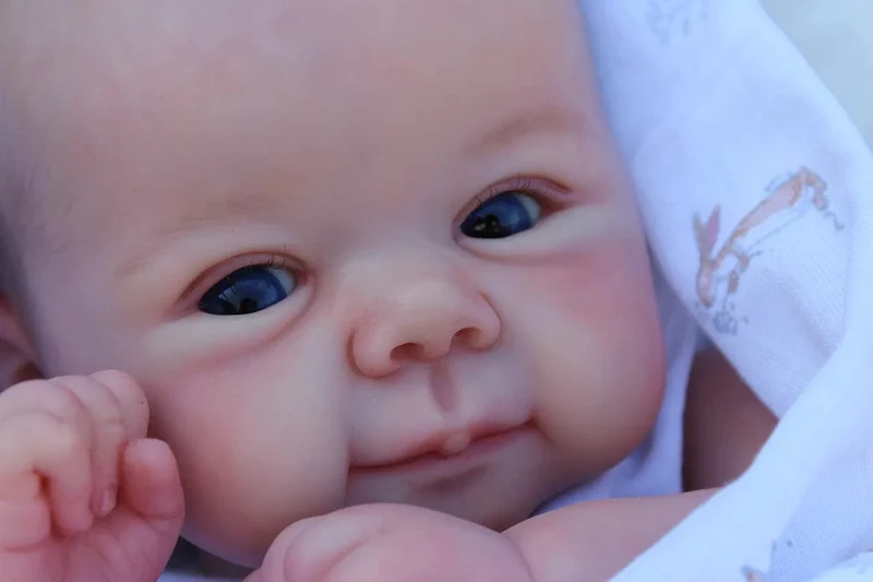 49 cm Reborn Babypuppen, süßes Gesicht, lebensecht, Real Touch, Reborn Juliette, 3D-Haut, mehrere Schichten mit handbemaltem Haar, Bebe-Puppe