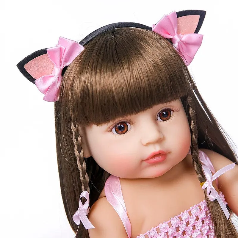 55 cm NPK bebe puppe reborn kleinkind mädchen rosa prinzessin baty spielzeug sehr weiche