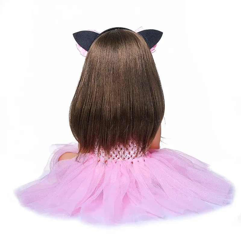 55 cm NPK bebe puppe reborn kleinkind mädchen rosa prinzessin baty spielzeug sehr weiche