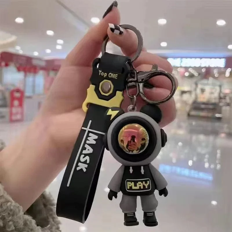 Niedliche Astronautenbär-Figur Schlüsselanhänger Blitzbär Kaninchenpaar Schlüsselanhänger Auto Schlüsselanhänger Schlüsselanhänger Tasche Anhänger Accessoris Geschenk