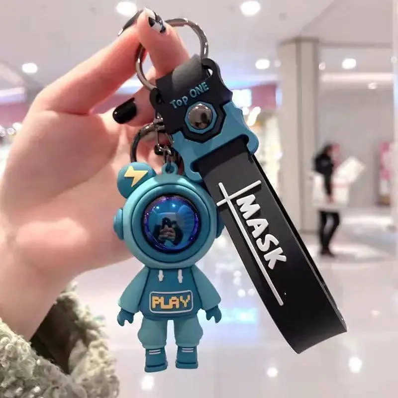 Niedliche Astronautenbär-Figur Schlüsselanhänger Blitzbär Kaninchenpaar Schlüsselanhänger Auto Schlüsselanhänger Schlüsselanhänger Tasche Anhänger Accessoris Geschenk