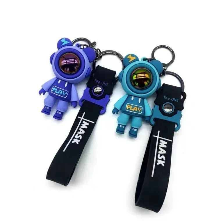 Niedliche Astronautenbär-Figur Schlüsselanhänger Blitzbär Kaninchenpaar Schlüsselanhänger Auto Schlüsselanhänger Schlüsselanhänger Tasche Anhänger Accessoris Geschenk