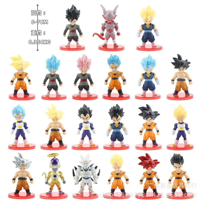 78 Teile/los Dragon Ball Mini Figur Großhandel 18 + 18 + 21 + 21 6-8cm Figuren Mit basis Gacha Anime PVC Puppen Spielzeug