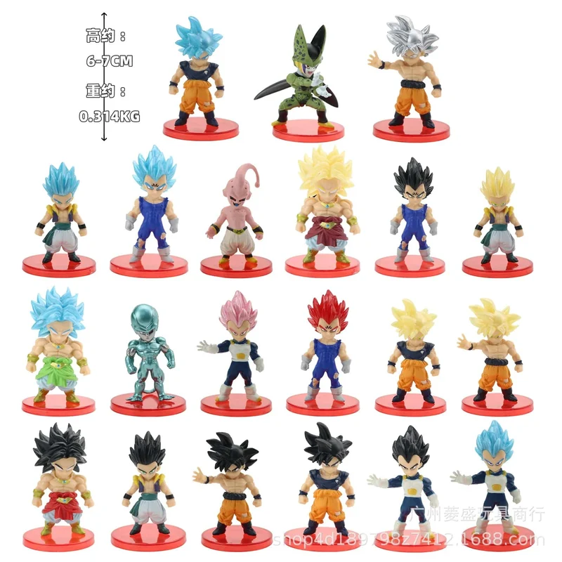78 Teile/los Dragon Ball Mini Figur Großhandel 18 + 18 + 21 + 21 6-8cm Figuren Mit basis Gacha Anime PVC Puppen Spielzeug