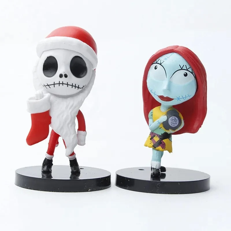 10 Teile/los Cartoon Der Albtraum Sally Skellington Jack Actionfigur Spielzeug Weihnachten PVC Modell Vinyl Figur Halloween Geschenk