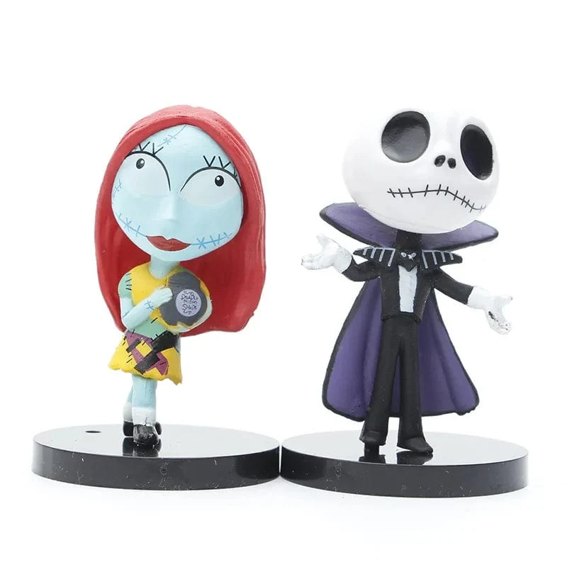 10 Teile/los Cartoon Der Albtraum Sally Skellington Jack Actionfigur Spielzeug Weihnachten PVC Modell Vinyl Figur Halloween Geschenk