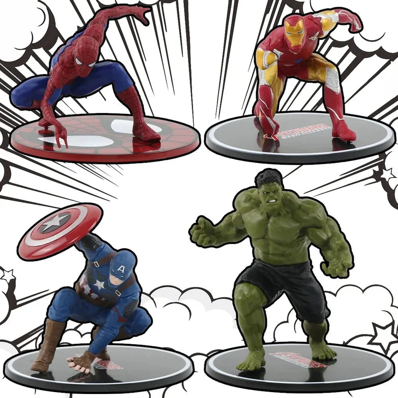 Superhelden-Figur SpiderMan Ironman Captain America Hulk War Machine Actionfigur Modell Spielzeug für Kinder Weihnachtsgeschenk