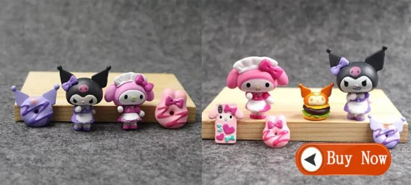 Kawaii Sanrio Anime Figur Cinnamoroll Pachacco Kuromi Puppe Hallo Kitty Action-Figuren DIY Kuchen dekorieren Spielzeug Geschenke für Kinder