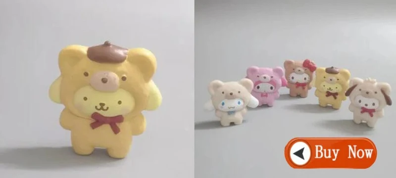 Kawaii Sanrio Anime Figur Cinnamoroll Pachacco Kuromi Puppe Hallo Kitty Action-Figuren DIY Kuchen dekorieren Spielzeug Geschenke für Kinder