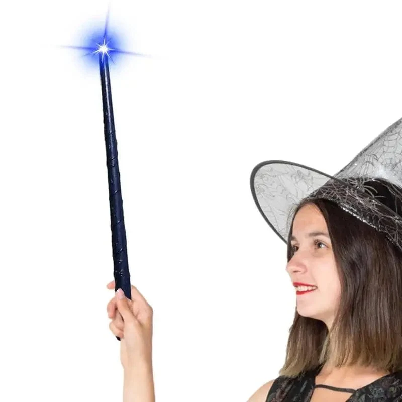 Leuchtender Zauberstab, leuchtendes Hexenspielzeug für Kinder, leuchtender Zauberstab mit Ton und Licht, Party-Kostümzubehör für Halloween