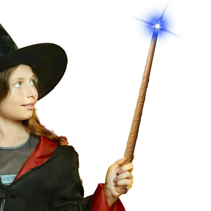 Leuchtender Zauberstab, leuchtendes Hexenspielzeug für Kinder, leuchtender Zauberstab mit Ton und Licht, Party-Kostümzubehör für Halloween