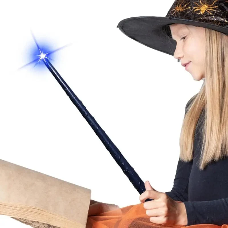 Leuchtender Zauberstab, leuchtendes Hexenspielzeug für Kinder, leuchtender Zauberstab mit Ton und Licht, Party-Kostümzubehör für Halloween