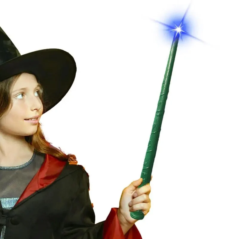 Leuchtender Zauberstab, leuchtendes Hexenspielzeug für Kinder, leuchtender Zauberstab mit Ton und Licht, Party-Kostümzubehör für Halloween