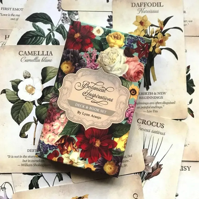 Heiße Verkäufe Botanische Inspirationen Orakel-Tarotkarte Schicksals-Wahrsagung Prophezeiungskarte Familienparty-Spiel Spielzeug Tarot 44 Kartendeck-Anleitung