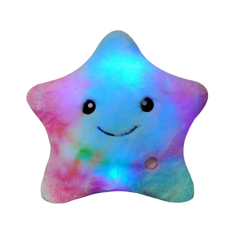 34CM Kreatives Spielzeug Leuchtendes Kissen Weiche Angefüllte Plüsch Leuchtende Bunte Sterne Kissen Led Licht Spielzeug Geschenk Für Kinder Kinder Mädchen
